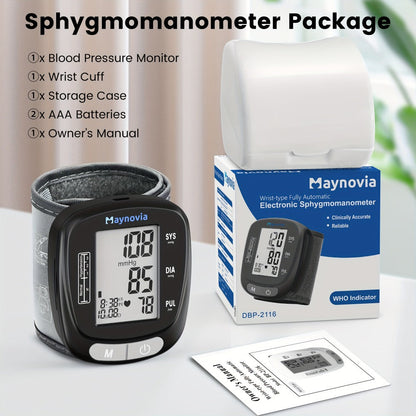 Blood Pressure Monitor Wrist Cuff with Oximeter Fingertip, Digital BP Machine Home Use, 120 Memory