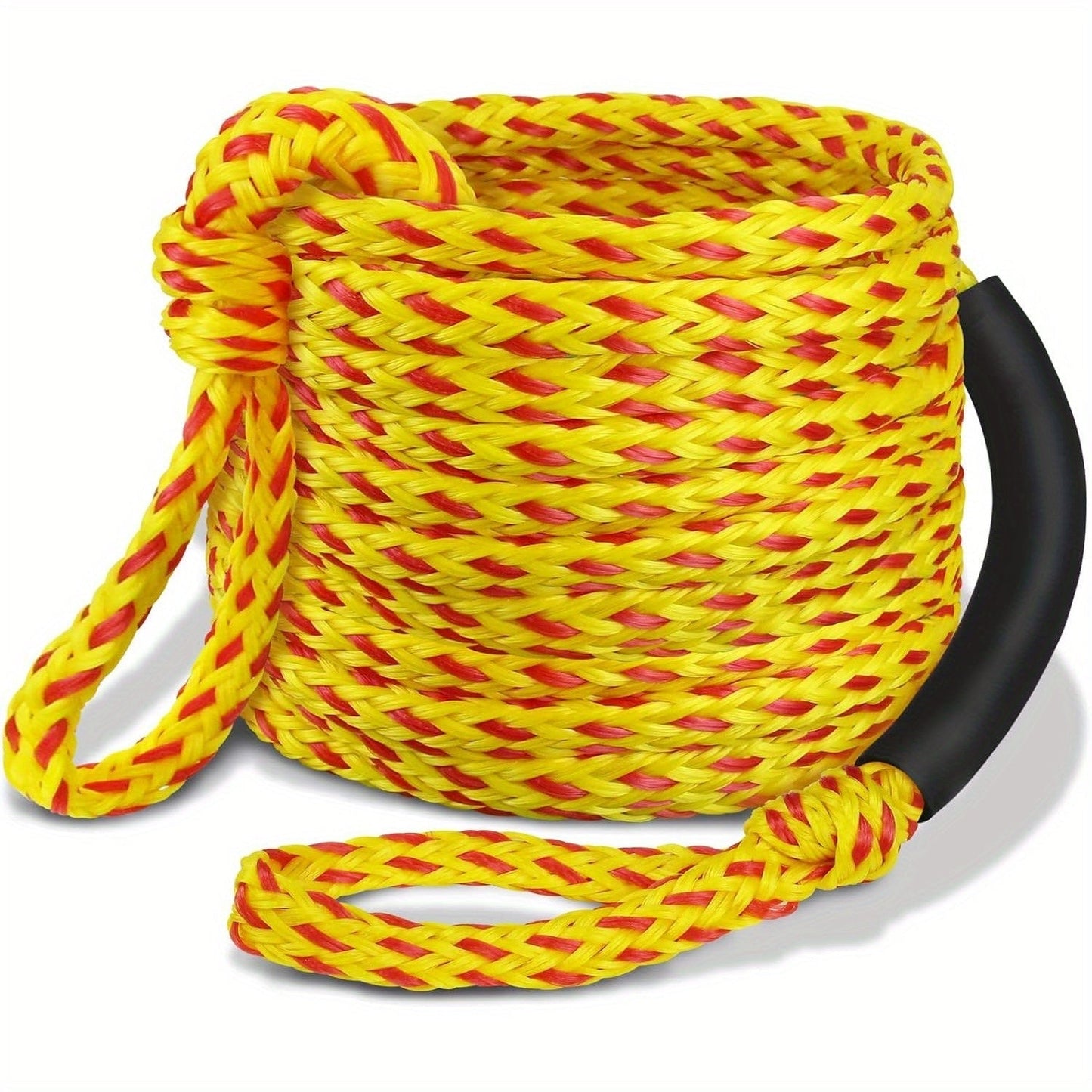 Heavy Duty Floating Tow Rope 60ft 2600lbs Breaking Strength 16-Strand UV Resistant Pre-Stretched for Towable Tubes Water Skis Wakeboards