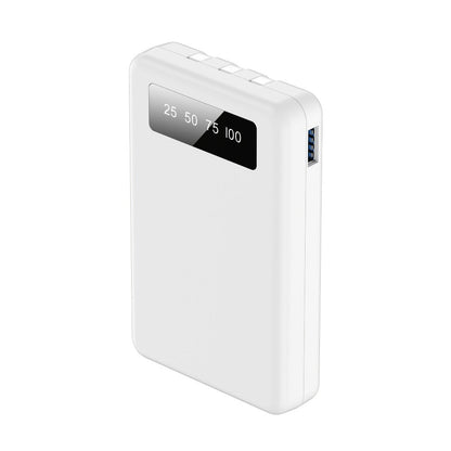 Power Bank Slim 5000mAh or 10000mAh with Built-In USB-C Cable, Four-Device Layout and LED Display