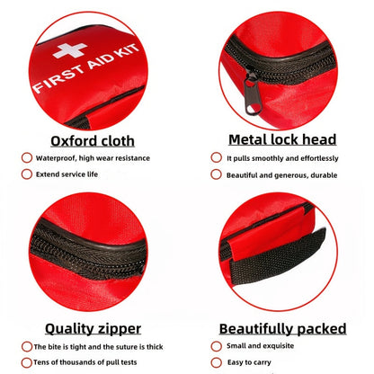 344-Piece First Aid Supply Kit in Compact Red Zipper Case with Listed 30-Category Assortment