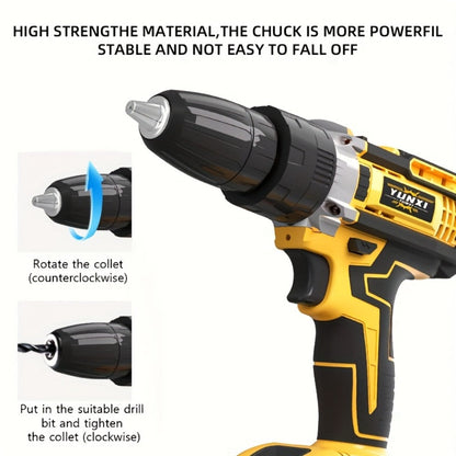 Cordless Impact Drill Set 21V - Wireless Power Drill with Battery & Quick Charger, Multifunctional Tool Kit for Home