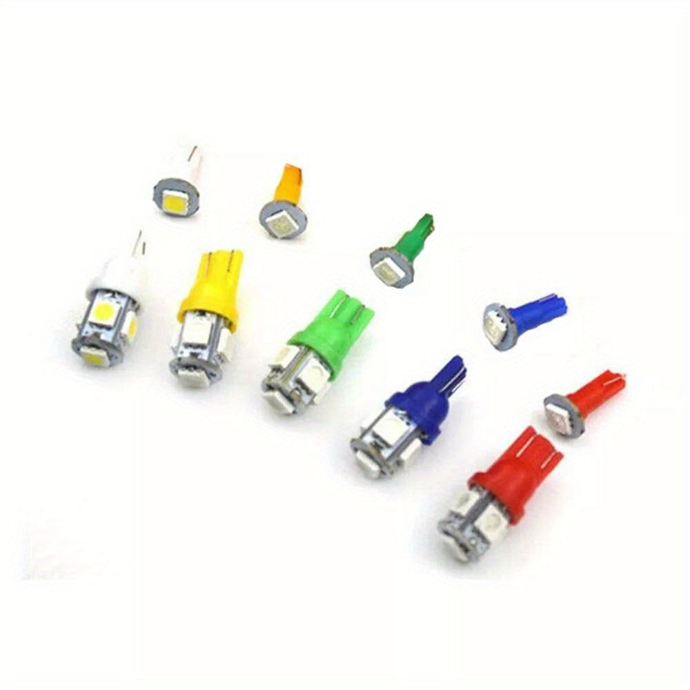 LED Instrument Panel Lights 70Pcs – T10 T5 12V Dashboard Bulb Kit, Multi-Color Green Red White Blue Yellow Interior Lighting for Cars