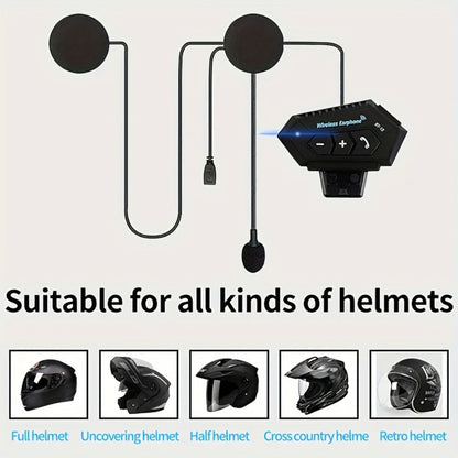Motorcycle Helmet Bluetooth Headphones Wireless 5.0 – Hi-Fi Stereo, Noise Cancellation, Hands-Free Calls & Music, Easy Helmet Install