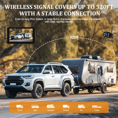 RV Backup Camera Wireless System – 7" HD 1080P Touchscreen Monitor, Night Vision, BSD Blind Spot Detection, 4-Channel, Furrion Compatible