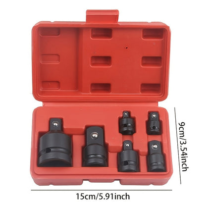 Impact Adapter & Reducer Set 6-Piece – 1/4" 3/8" 1/2" 3/4" Female-to-Male Air Square Drive Conversion Tool | Chrome Molybdenum Steel
