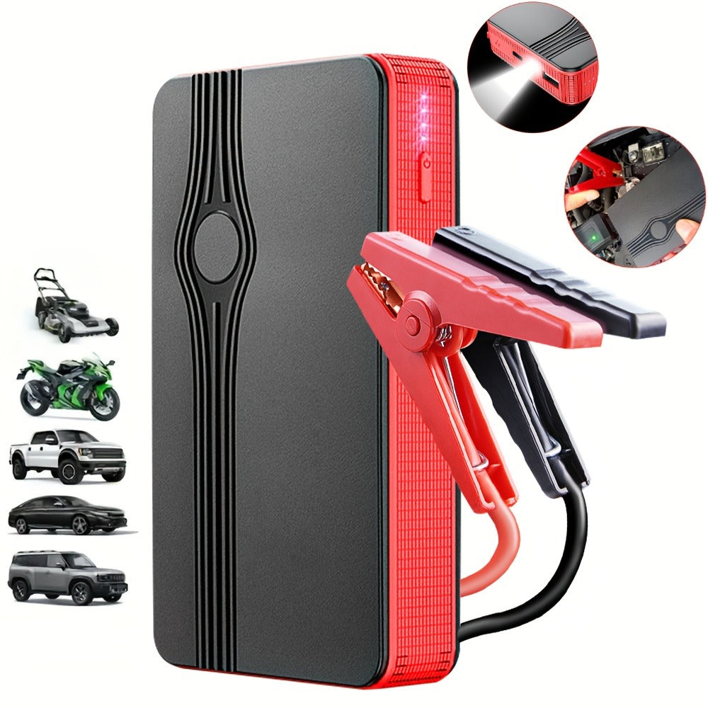 Portable Car Jump Starter Power Bank 200A Peak – 12V Emergency Battery Booster for Gas Engines Under 2.0L, USB & Type-C Charging, LED Light