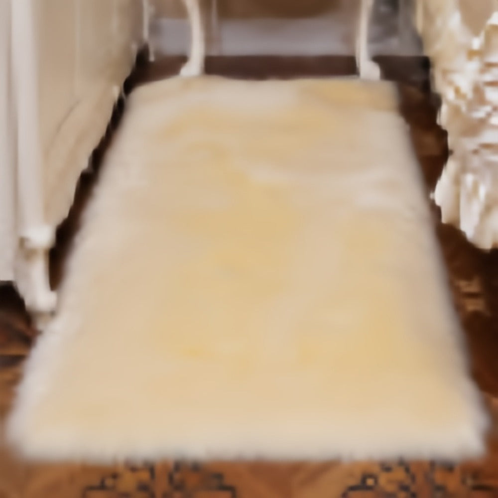 Area Rug Plush Imitation Wool Mat in Four Colors and Two Sizes for Bedroom, Living Room or Bay Window