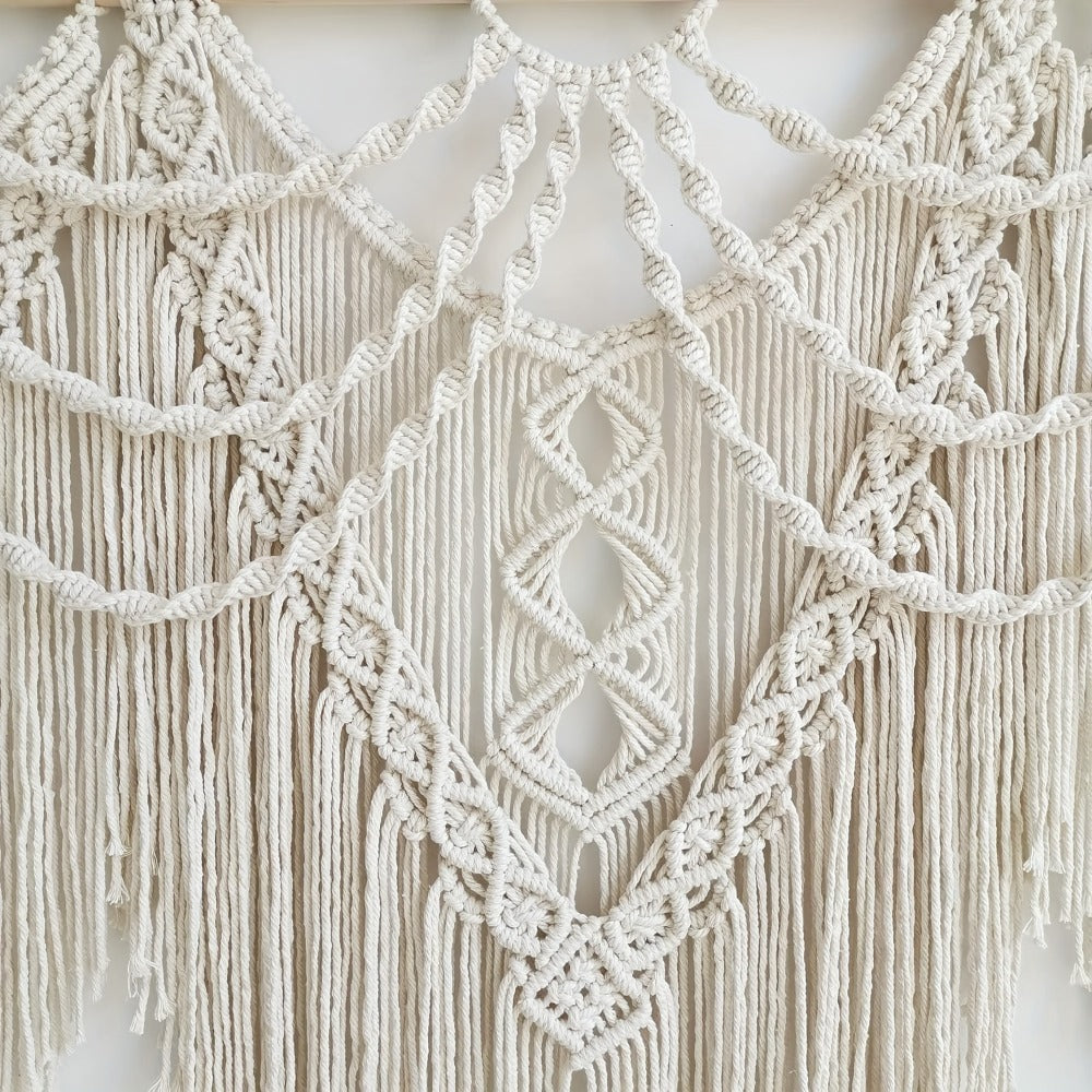 Large Macrame Wall Hanging 43x32 Inch Handmade Bohemian Woven Tapestry Boho Wall Decor for Bedroom Living Room Wedding Party Aesthetic Room