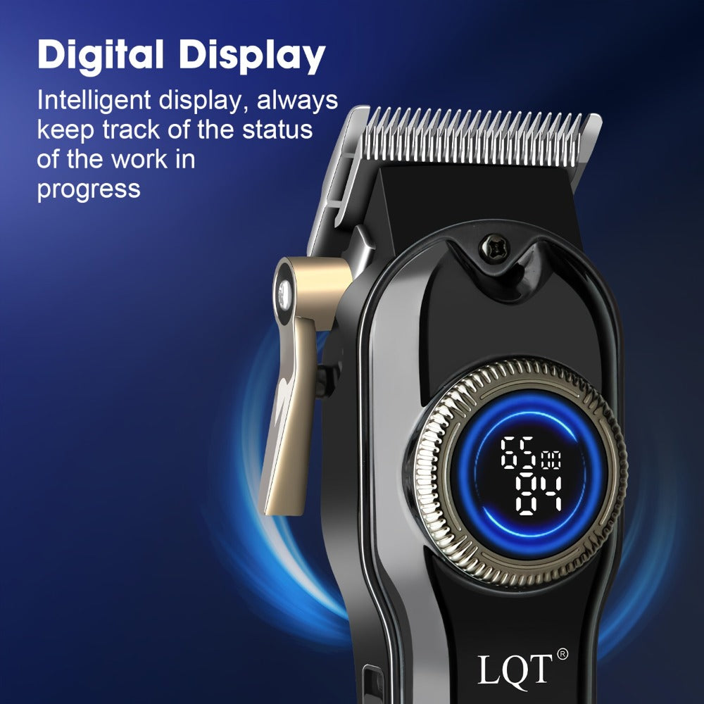 Hair Clipper LQT Blue Multi-Tool Grooming Set Options with Digital Displays, USB Charging and Guide Combs