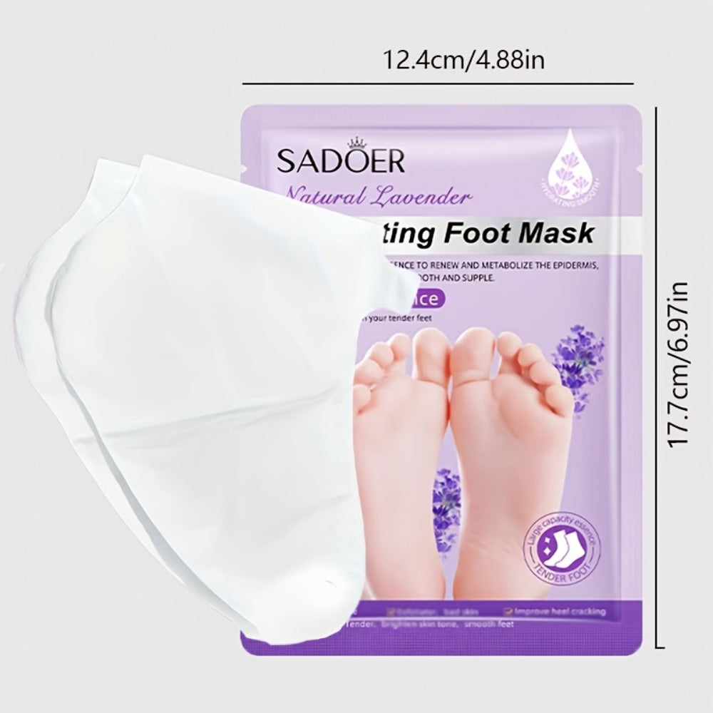 Lavender Foot Mask Socks Deep Hydrating Moisturizing Foot Care Treatment – Soft Smooth Skin, Portable Home Travel Spa