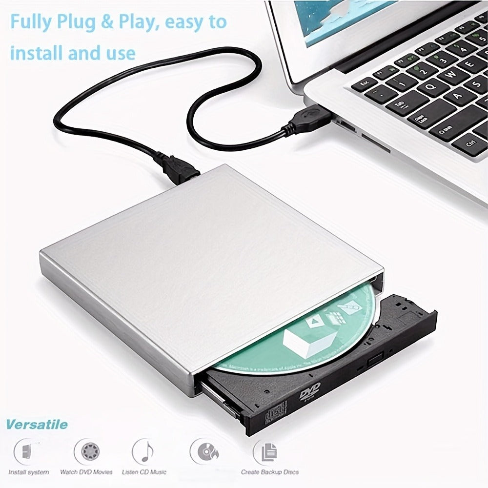 USB External DVD Drive with Storage Bag - Portable CD DVD-ROM CD-RW DVD-RW Burner Recorder Player for Laptop Desktop PC
