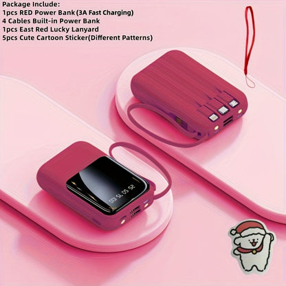 Power Bank 10000mAh Mini with Built-In Cable Set, 5W/15W/22.5W Variants, LED Light and Digital Display