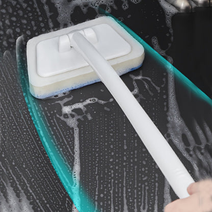 Long-Handle Sponge Cleaning Brush Set with 6, 10 or 15 Replaceable Pads and 23.22-Inch Handle