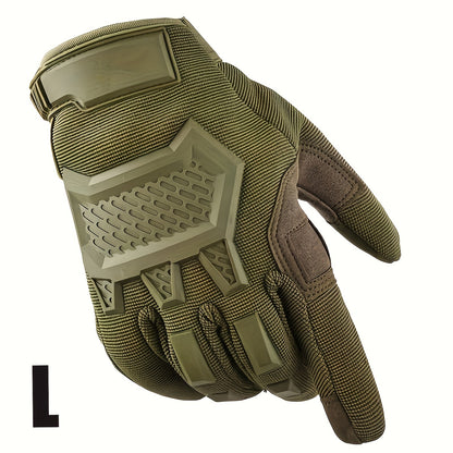 Tactical Gloves with Knuckle Guards – Knit Half Finger Outdoor Gloves for Airsoft Shooting Hunting Operations, Men Women, Sizes M / L / XL