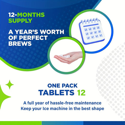 Ice Maker Cleaning Tablets Descaler 12/24/36 Pack for Entryways, Bedrooms and Living Spaces