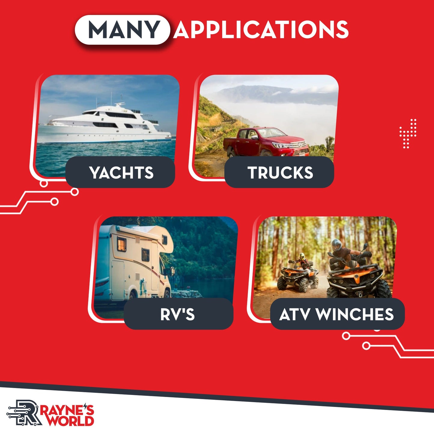 DC Circuit Breaker 40-300 Amp 12V-48V Waterproof Manual Reset – 2 Pack for Car Audio, Solar, Marine, ATV & RV Systems