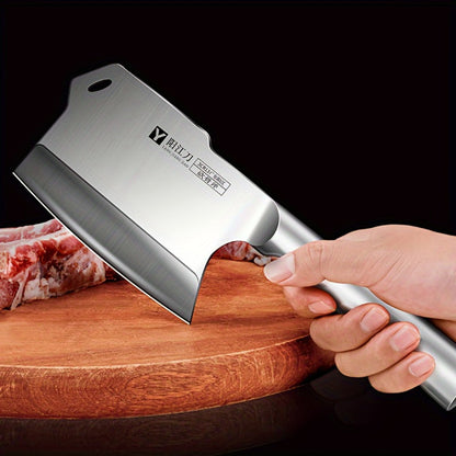 Bone Cutting Cleaver Knife Stainless Steel Butcher Meat Cleaver Thickened Blade for Kitchen for Home Cooking, Dining and Outdoor Meals