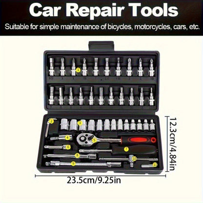 Automotive Socket and Hand Tool Kit in 45-Piece Case or 898-Piece Rolling Cabinet Checkout Options