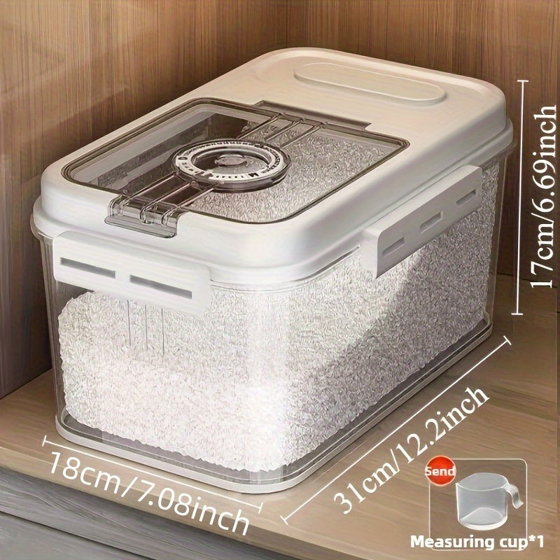 Food Storage Containers PET Rice Canister with Flip-Top Buckle Lid in 2.06- or 2.85-Gallon Sizes