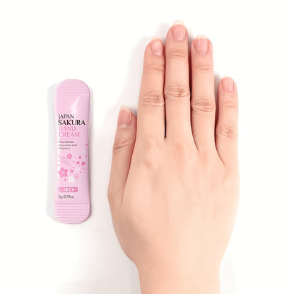 Japanese Sakura Hand Cream Set 20 Pcs LAIKOU Cherry Blossom Moisturizing Lotion with Glycerin & Vitamin C Lightweight Non-Greasy Portable