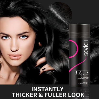 Keratin Hair Fibers 3-Piece Kit with Spray Pump & Optimizer, Instant Thickening Powder for Thinning Hair & Beard