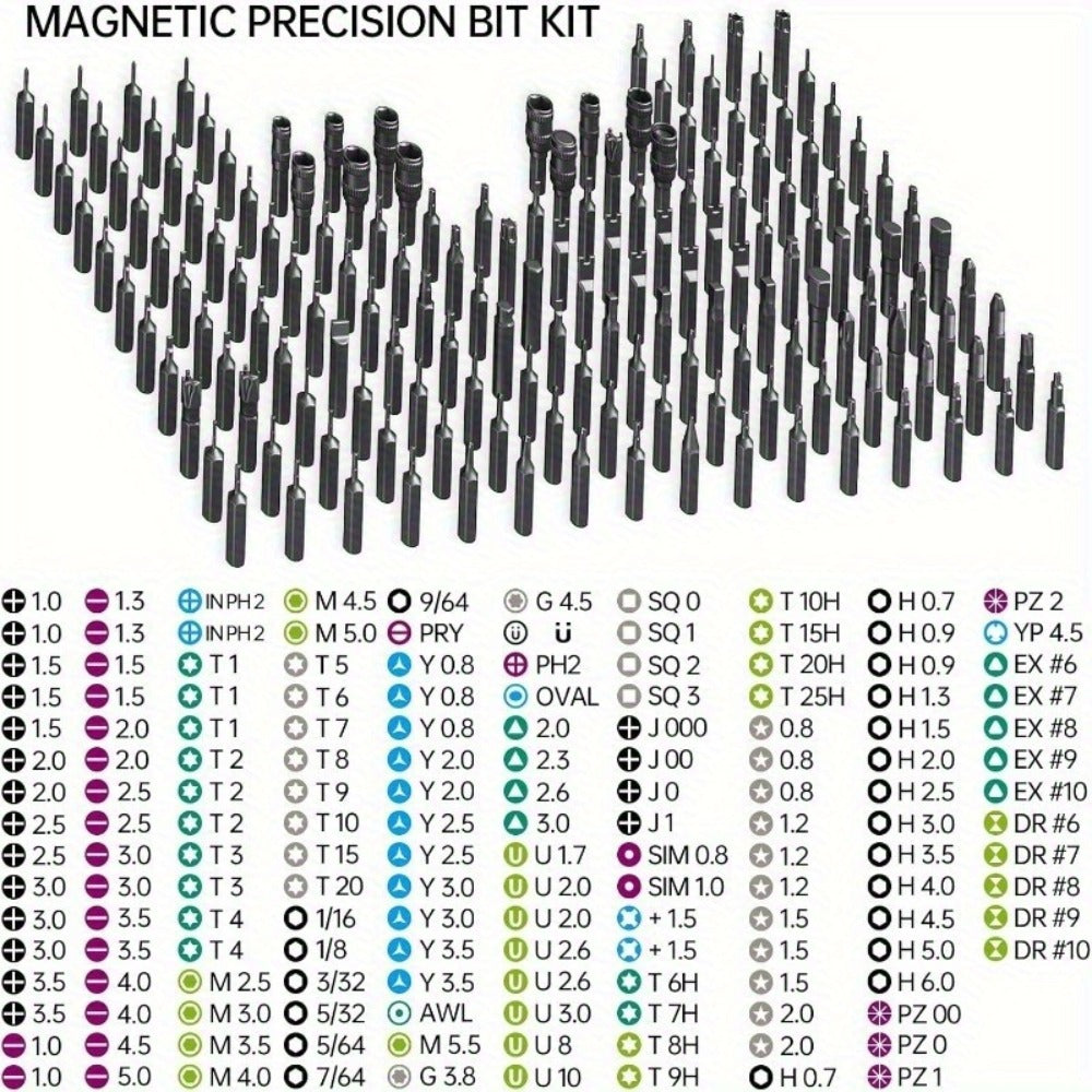 180-in-1 Precision Screwdriver Set, Magnetic Professional Kit for Laptop, Phone, Camera, Tablet, Game Console & Glasses