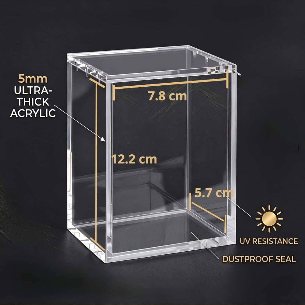 Acrylic Display Case for Pokemon Booster Bundle, UV Protection Magnetic Clear Box for Scarlet Violet