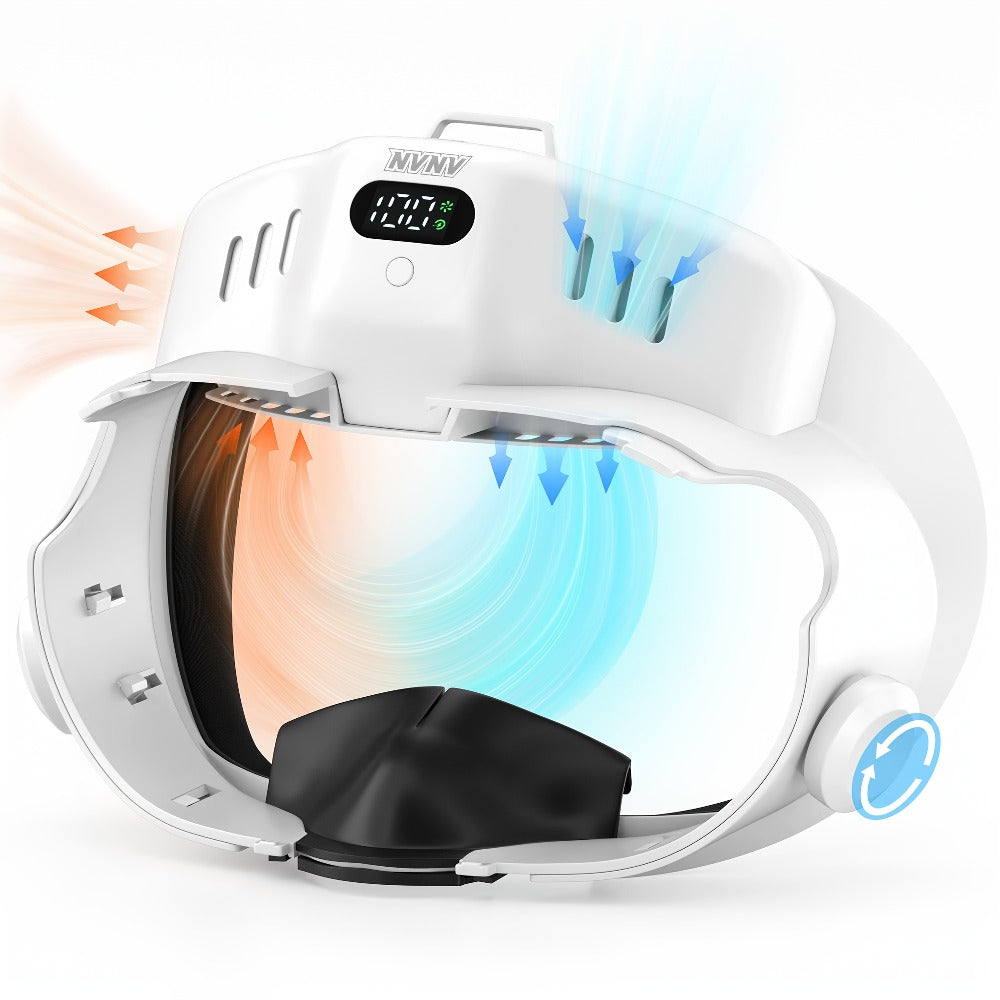 Meta Quest 3 VR Cooling Fan with Anti-Fog Face Pad – Dual Turbo 3-Speed 1000mAh Battery Breathable Face Interface Replacement