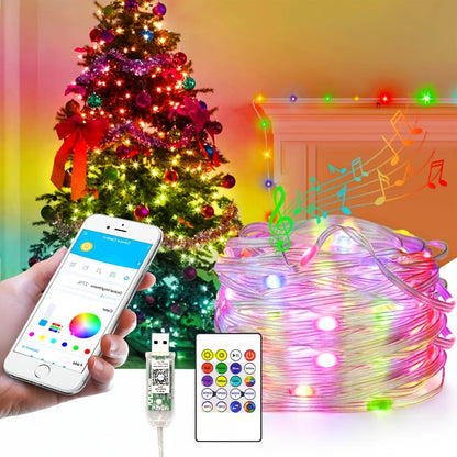 String Lights, RGB App-and-Remote-Control Fairy Lights with Music Sync, USB Power, IP65 Rating and Three Length Options