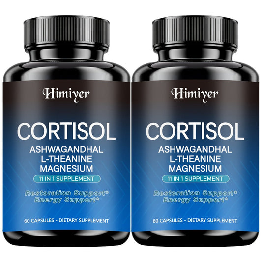 Dietary Supplement Capsules with Himiyer Label, Ashwagandha, L-Theanine, Magnesium and 60 Count