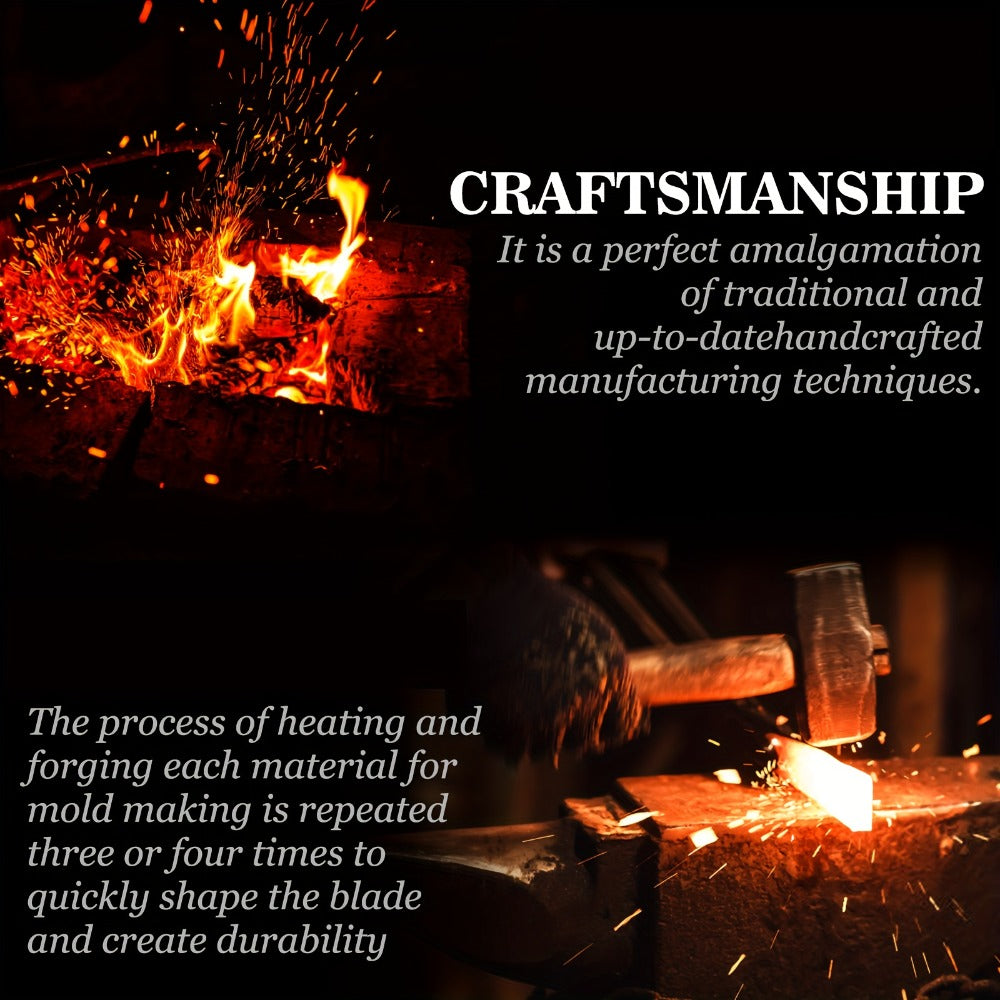 Hand-Forged Ulu Knife Rocker Blade High Carbon Steel Full Tang Rosewood Handle with Leather Sheath & Gift Box