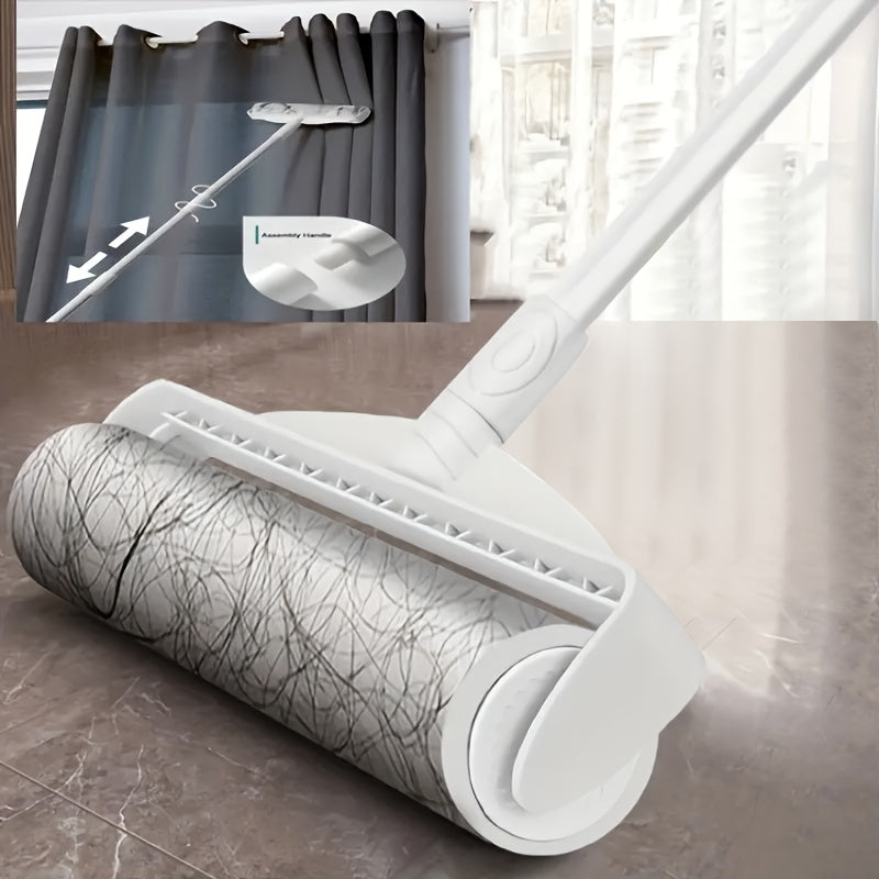 Lint Roller with 49-Inch Extendable Handle for Pet Hair Removal – Reusable Sticky Roller for Sofa, Carpet, Clothes, Floor & Furniture