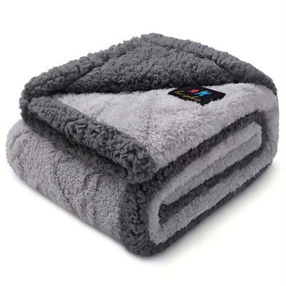 Liquid-Proof Dog Blanket for Sofa & Bed – Reversible Sherpa Fleece Pet Throw Cover for Small Medium Large Dogs & Cats, 6 Sizes, 4 Colors