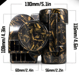 Black horn with golden pattern