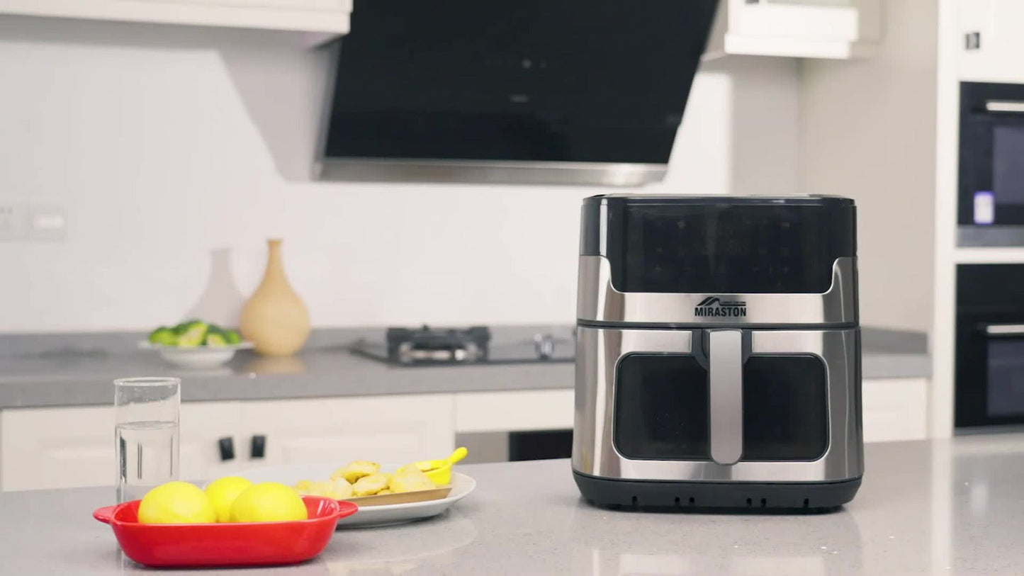 8.5QT Digital Air Fryer 8-in-1 with Touchscreen Display & 8 Presets, 1500W Air Fry, Bake, Roast & Broil, Stainless Steel Basket