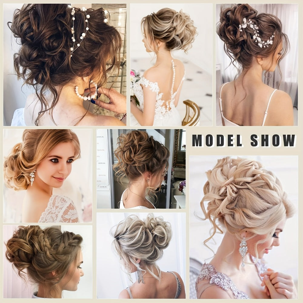 Hair Extensions Curly-Wavy 6-Inch Synthetic Messy Bun with Claw Clip and Seven Color Codes