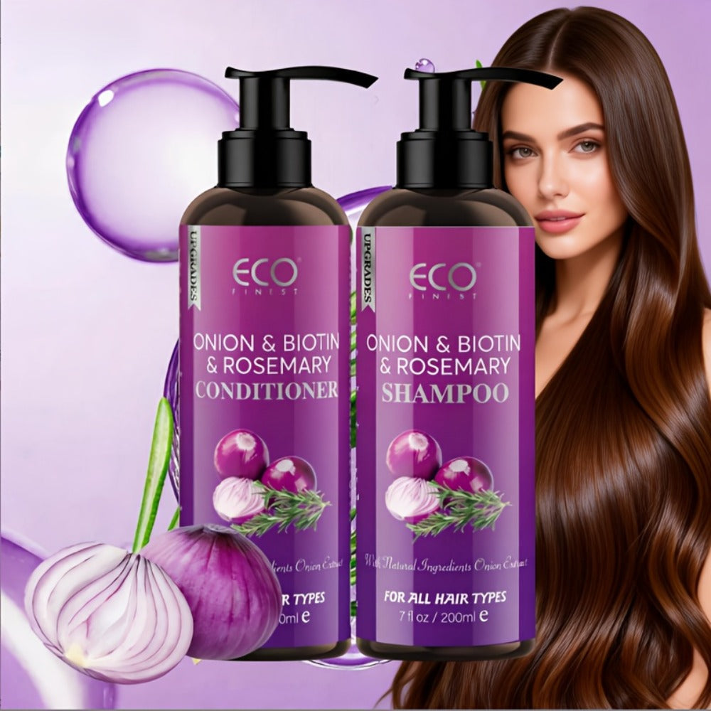 Shampoo and Conditioner Set Biotin & Rosemary with Onion Extract & Jojoba Oil – Hydrating Oil Control Hair Care for Dry Damaged Hair & Scalp