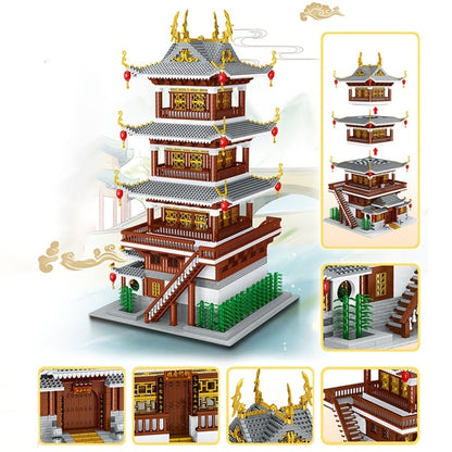 Ancient Chinese Palace Building Blocks Set 6134 Pcs – Heavenly Fairy Mirror Architecture Mini Brick Expert Level Display Model Adults Home
