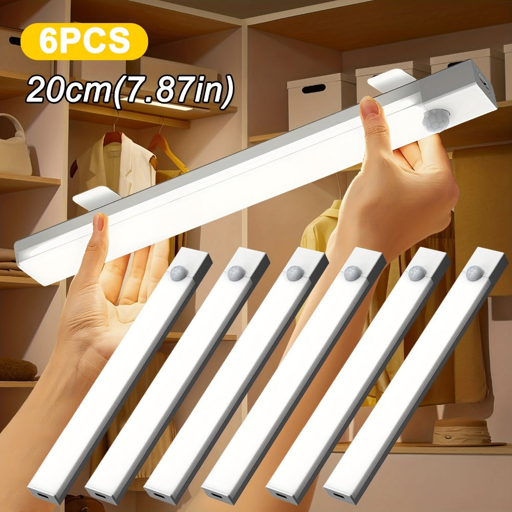 Motion Sensor LED Night Lights 6 Pack USB Rechargeable Magnetic for an Everyday Personal Care Routine