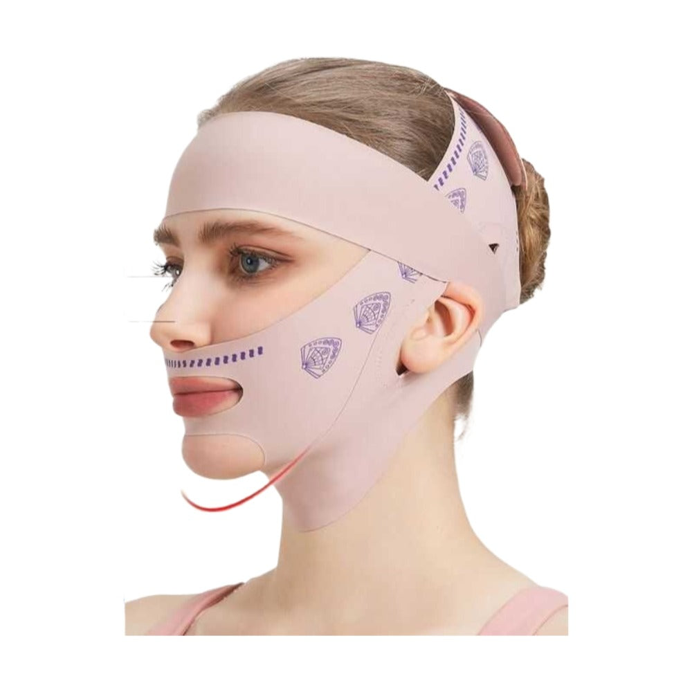 V-Line Face Lift Belt 5-Pack Facial Contouring Lifting Mask with Forehead Lift Band for Makeup, Travel and Everyday Vanity Use