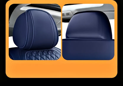 Car Seat Covers 3D Diamond-Embroidered Faux Leather with Two-Front or Five-Seat Set Options