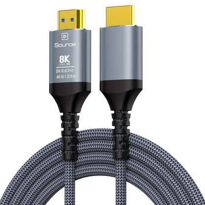Long Fiber Optic HDMI Cable 32FT 50FT 65FT 100FT, HDMI 2.1 48Gbps 8K60Hz 4K120Hz HDR eARC HDCP 2.2 Slim Braided Cord