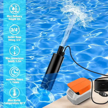 Cordless Water Transfer Pump for DeWalt 20V 60V Battery 635GPH Portable Sump Pump for Pool for Entryways, Bedrooms and Living Spaces
