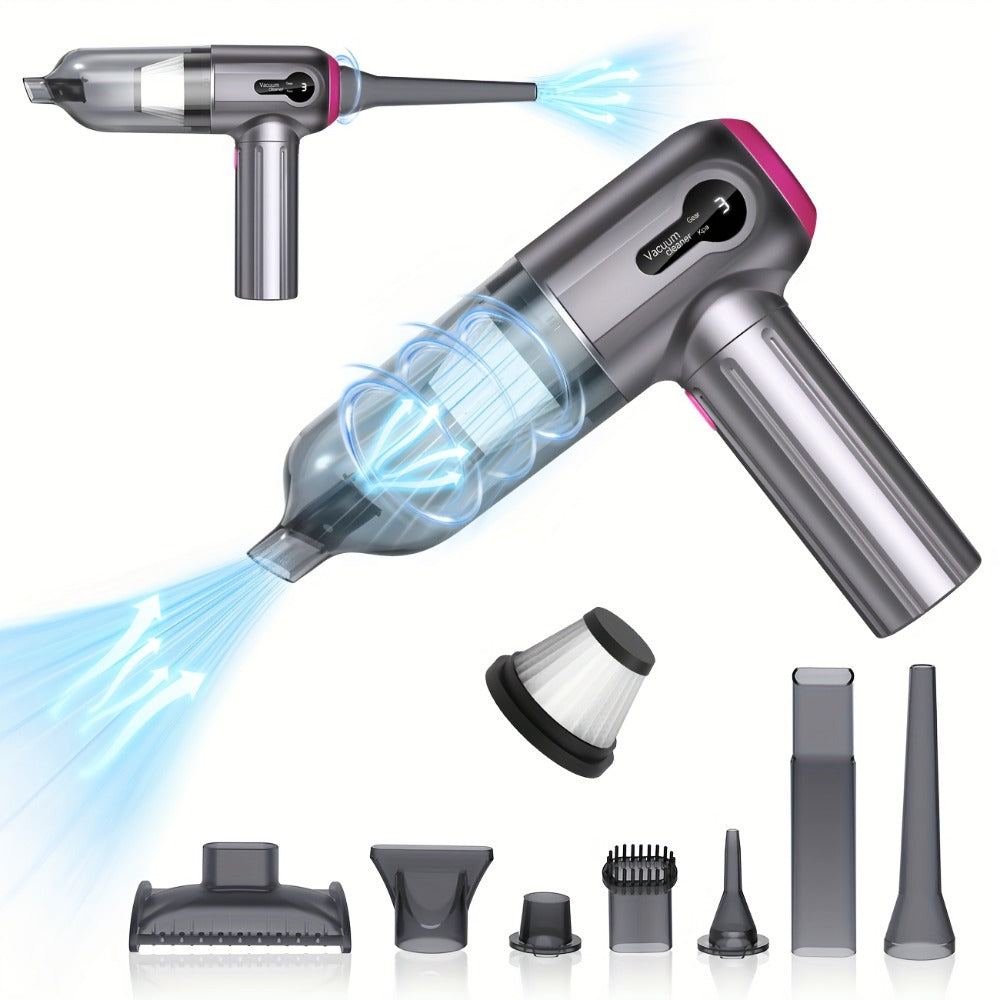 Cordless Car Vacuum Cleaner USB Rechargeable, Powerful Handheld Vacuum with Blow & Suction, Multiple Accessories for Car
