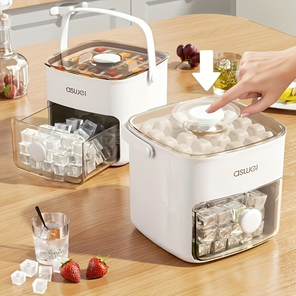Ice Cube Tray 48 Grid Double Layer Large - Easy Press Stackable Ice Mold Food Grade Plastic for Freezer Refrigerator