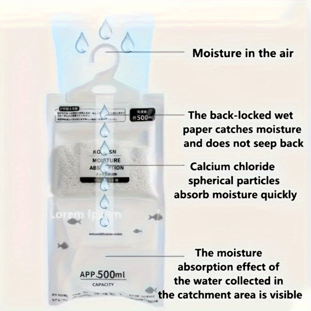 Moisture Absorber Bags 20 Pack Hanging Dehumidifier Bags 90-Day Power-Free Reusable Damp for Entryways, Bedrooms and Living Spaces