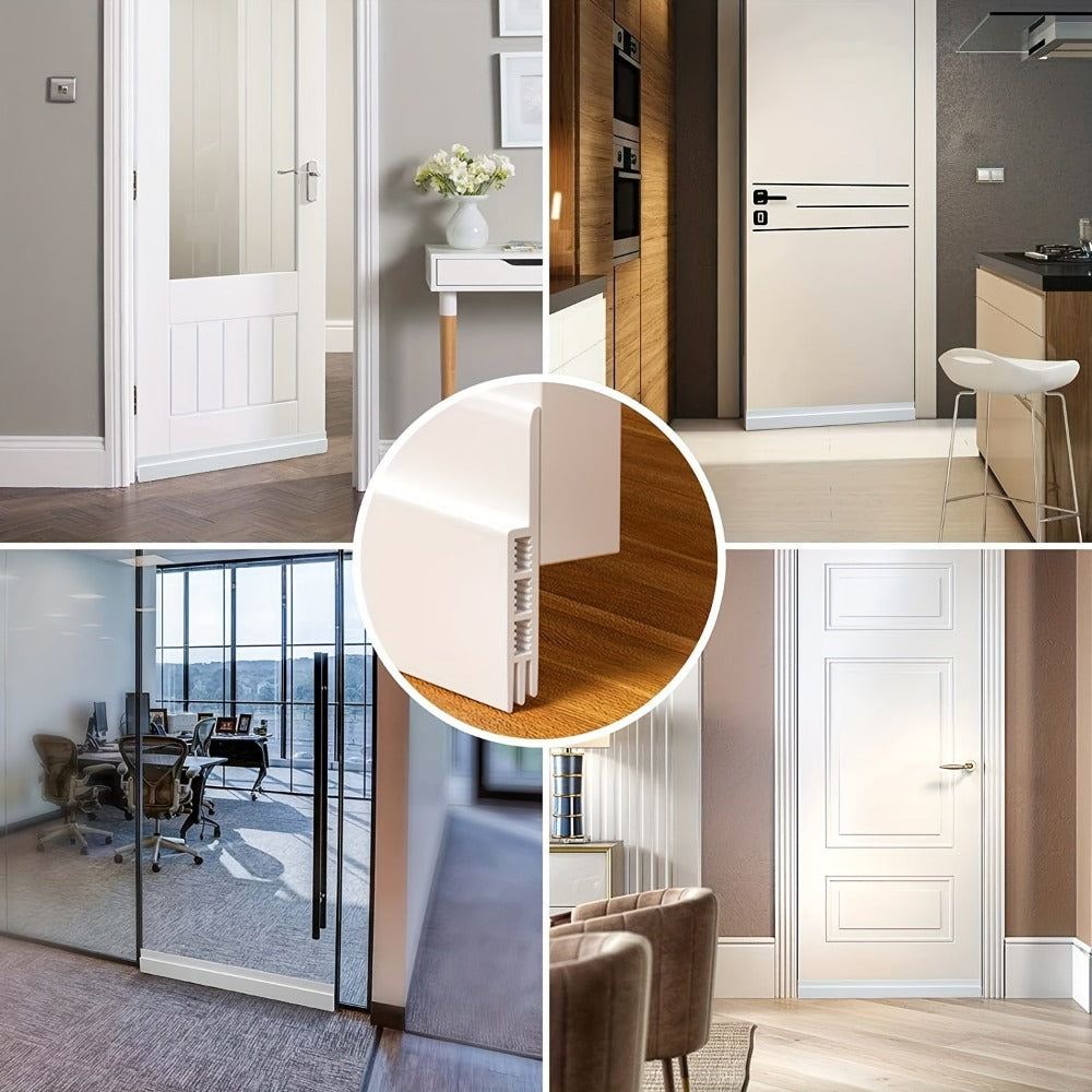 Door Draft Stopper 2pcs Silicone Weather Stripping 37" Under Door Seal Strip with Strong Adhesive – Noise Reduction, Energy Saving