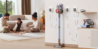 Cordless LED Stick Vacuum Cleaner with Removable Battery, Two Suction Modes and Seven Color Options