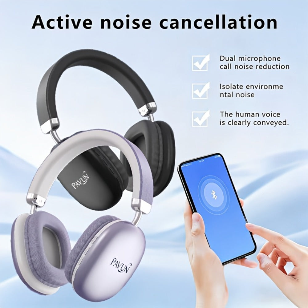 WH35MAX Noise Cancelling Wireless Headset HiFi Deep Bass Built-in HD Mic Comfortable for Bedside Audio, Alarms and Room Entertainment