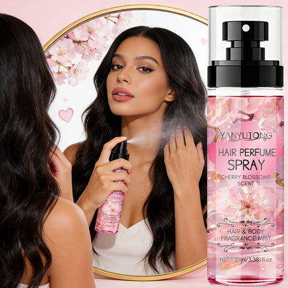 Hair Perfume Mist Cherry Blossom Scent 100ml - Fragrance Non-Greasy No-Wash Aromatic Hair for Bath Time, Home Spa and Personal Care
